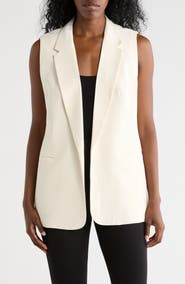 T Tahari Notch Lapel Longline Vest