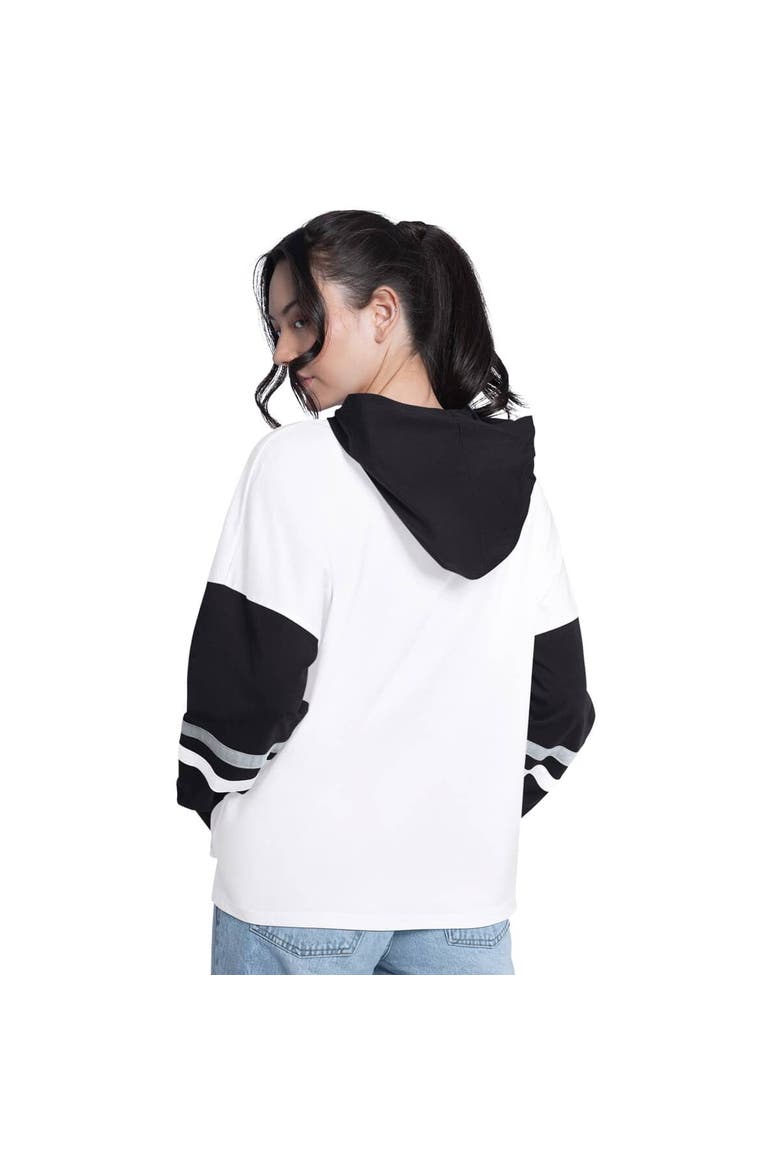 Women's G-III 4Her by Carl Banks  White/Black San Antonio Spurs Key Player Oversized Hooded Long Sleeve T-Shirt, Alternate, color, White