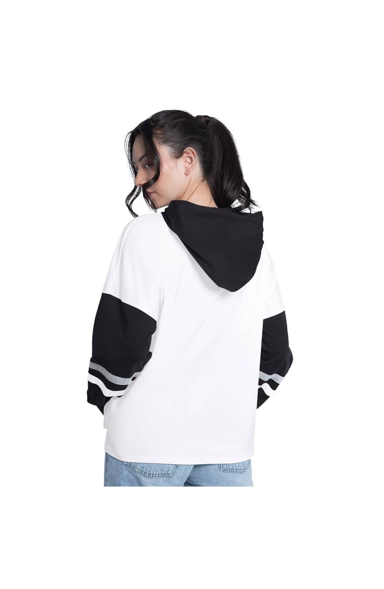 G-III 4HER BY CARL BANKS Women's G-III 4Her by Carl Banks  White/Black San Antonio Spurs Key Player Oversized Hooded Long Sleeve T-Shirt, Alternate, color, White