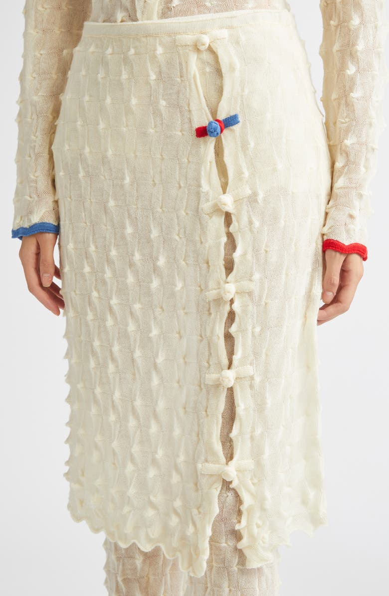 YanYan Borlor Checkerboard Knit Wool Skirt Pants, Alternate, color, Ivory