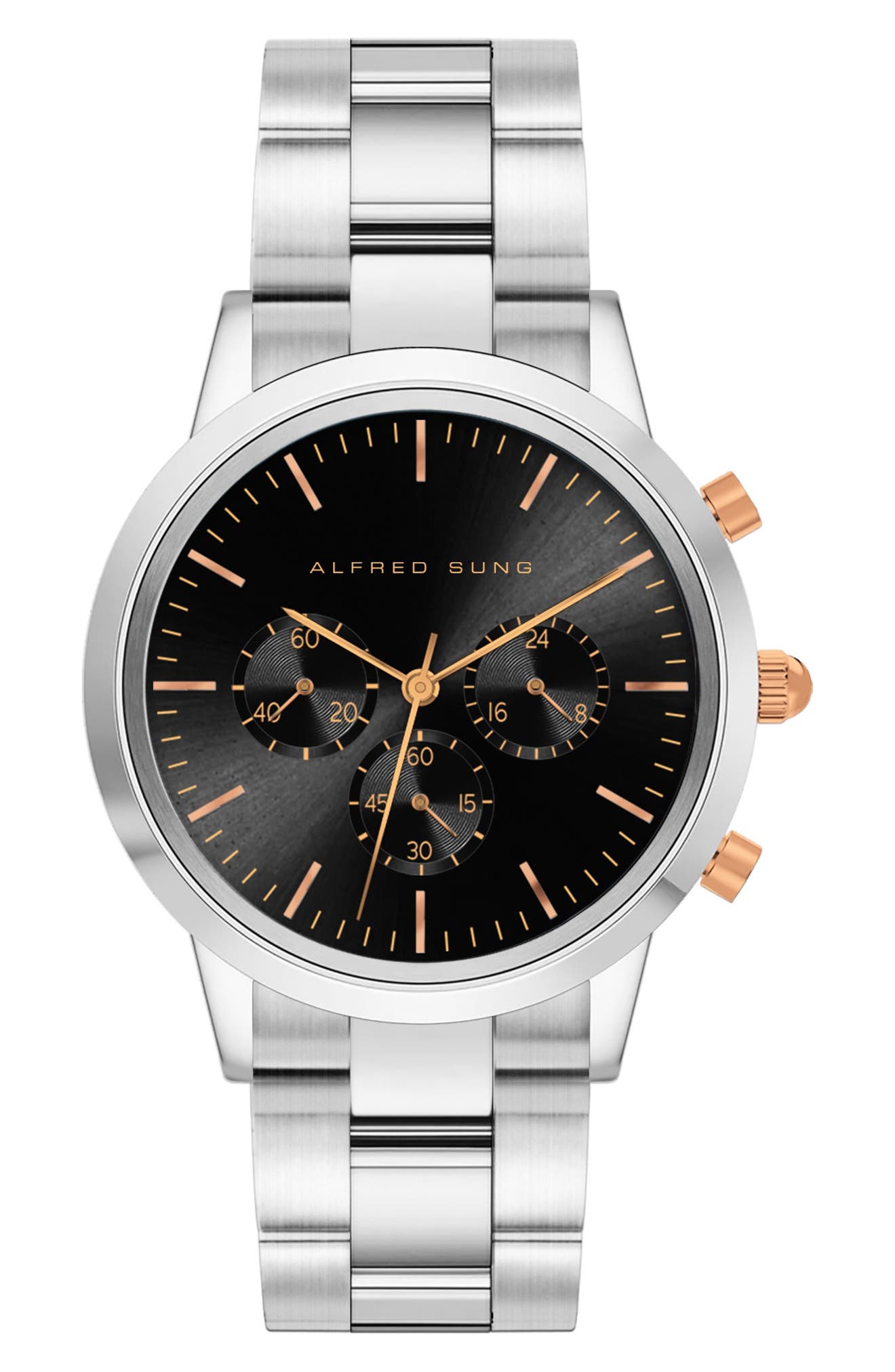 Alfred Sung Chronograph Bracelet Strap Watch, 42mm