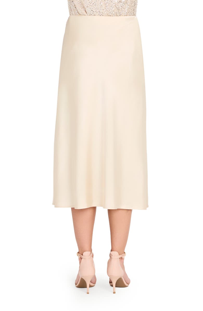 Tahari ASL Satin Maxi Skirt, Alternate, color, Champagne