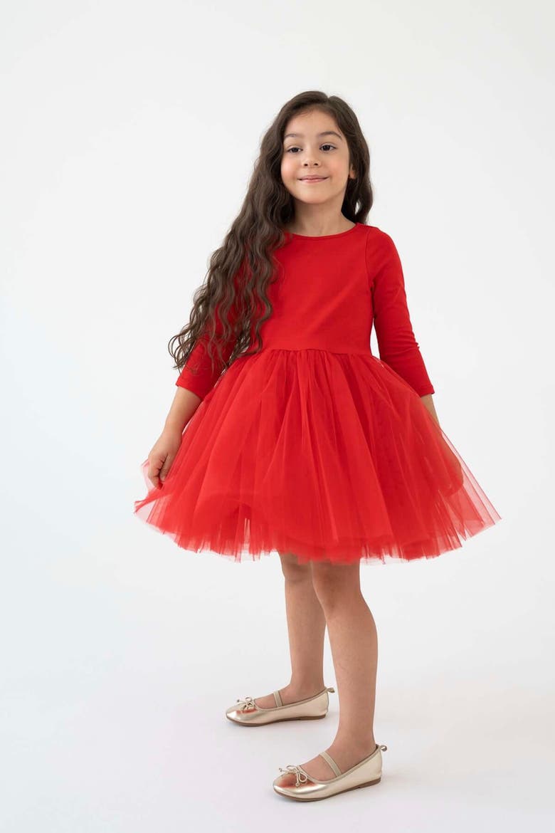 Cotton Tulle Dress, Alternate, color, Red Love