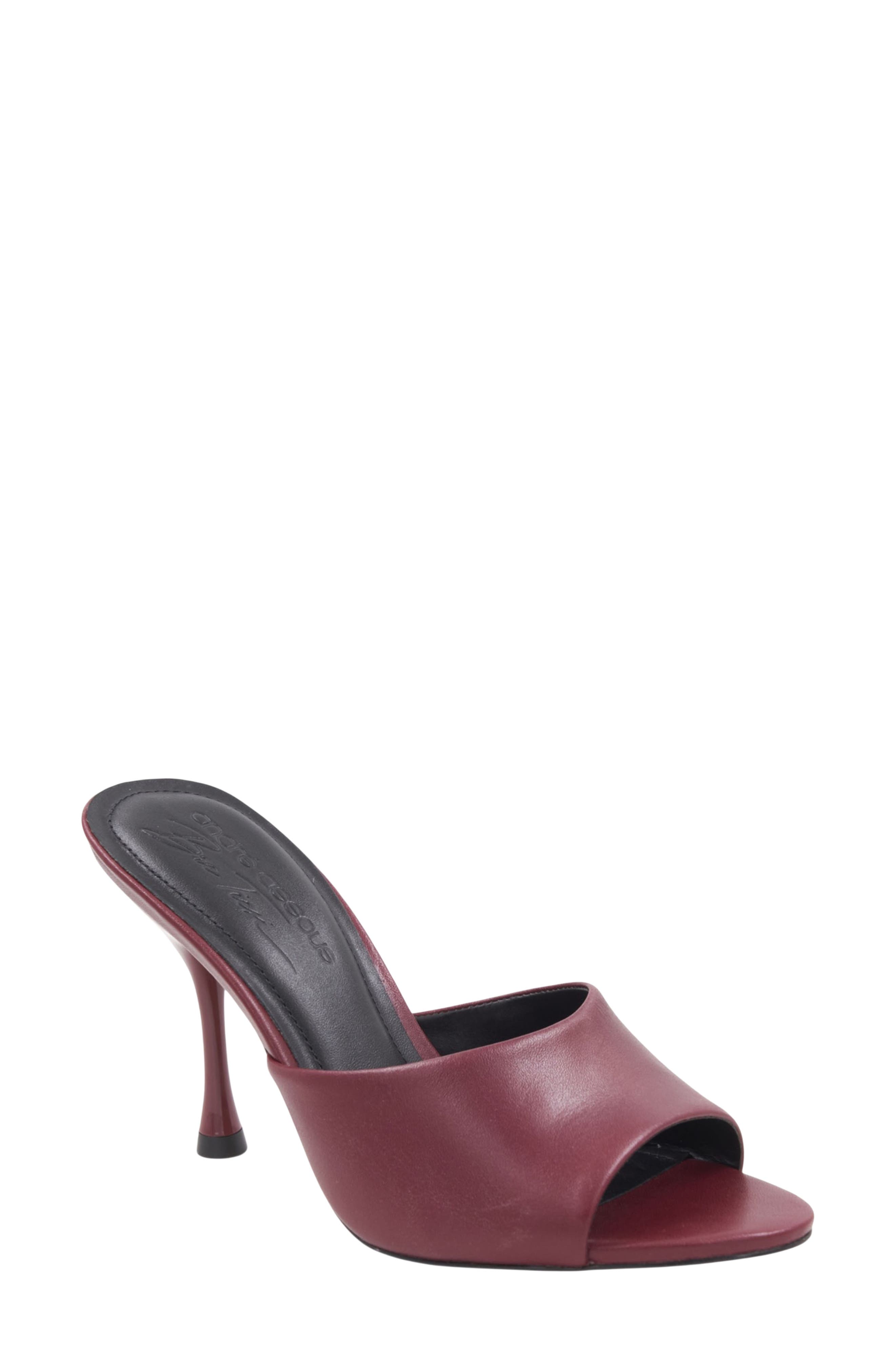 x Bre Tiesi Eve Slide Sandal, Main, color, MERLOT LEATHER