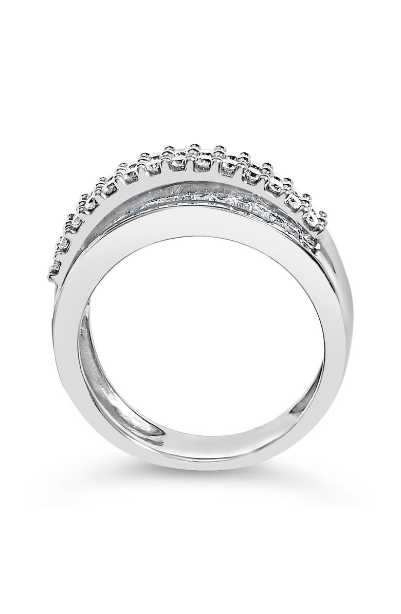 Haus of Brilliance 14K White Gold Round and Baguette 1 1/2 Cttw Diamond Ring, Alternate, color, White Gold