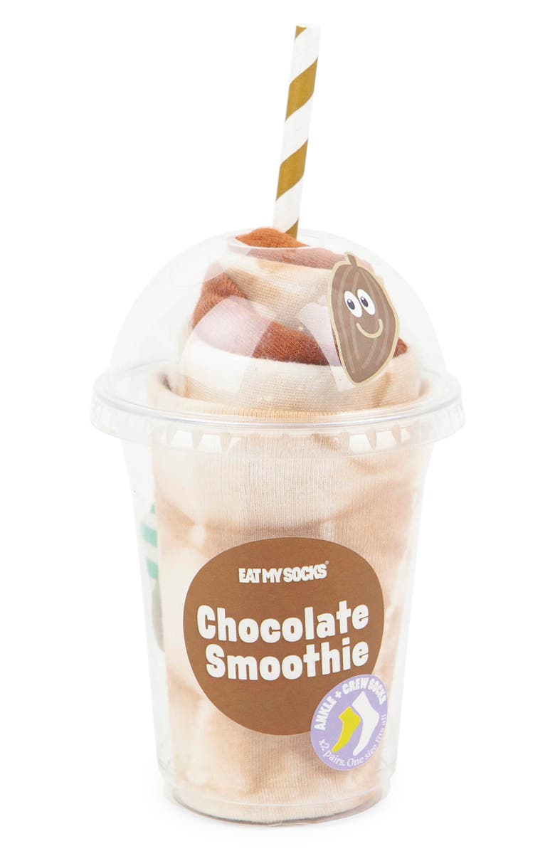 doiy Assorted 2-Pack Chocolate Smoothie 3D Crew & Ankle Socks, Alternate, color, Multicolor