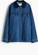 H&M Corduroy-collar Denim Jacket