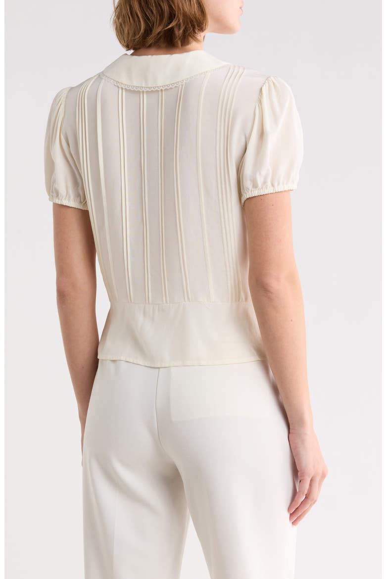 Puff Sleeve Pintuck Top, Alternate, color, OFF WHITE