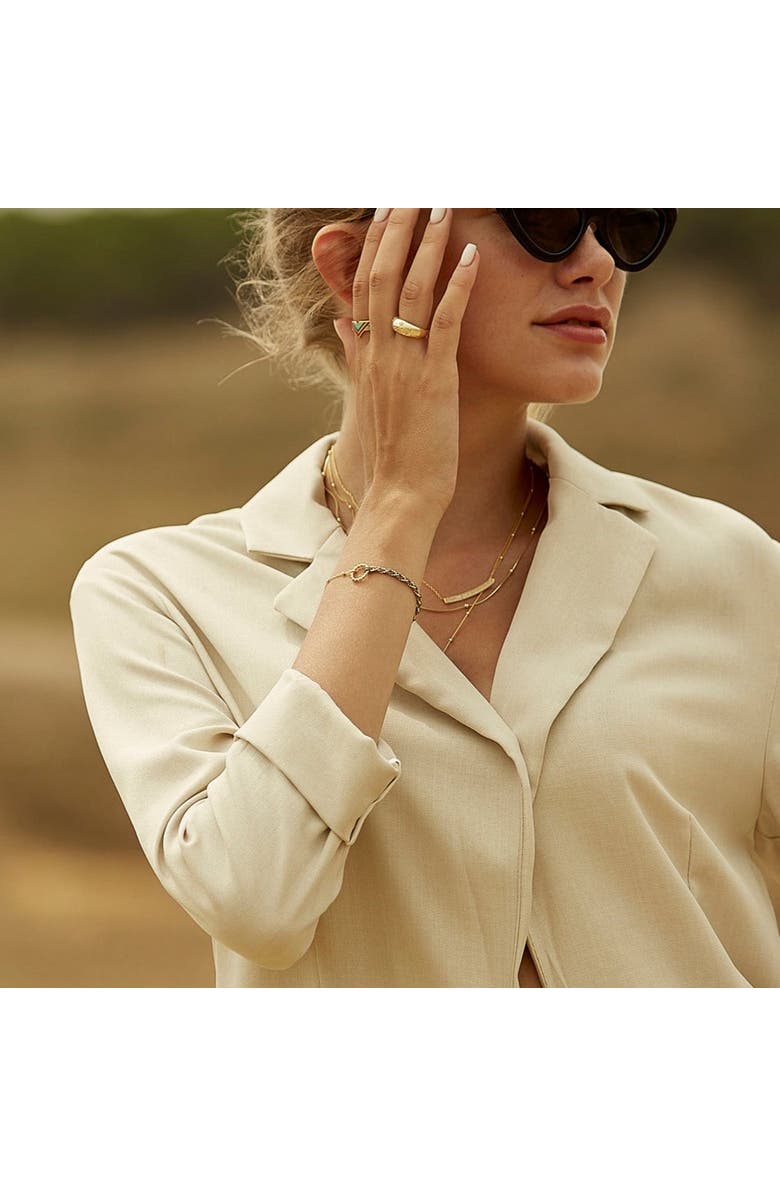 Spero London Handmade Rope Braided Sterling Silver Beaded Chain Bracelet, Alternate, color, Grey