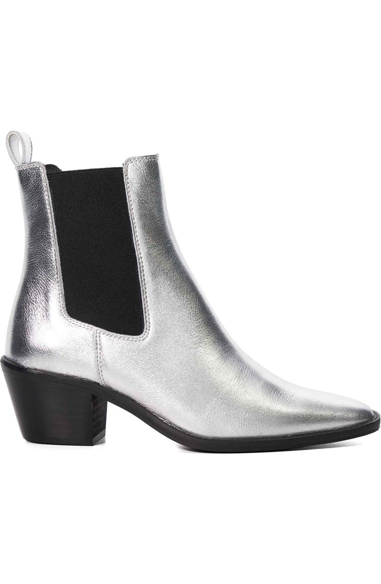 Dune London Pexas Chelsea Boot, Alternate, color, Silver-Leather