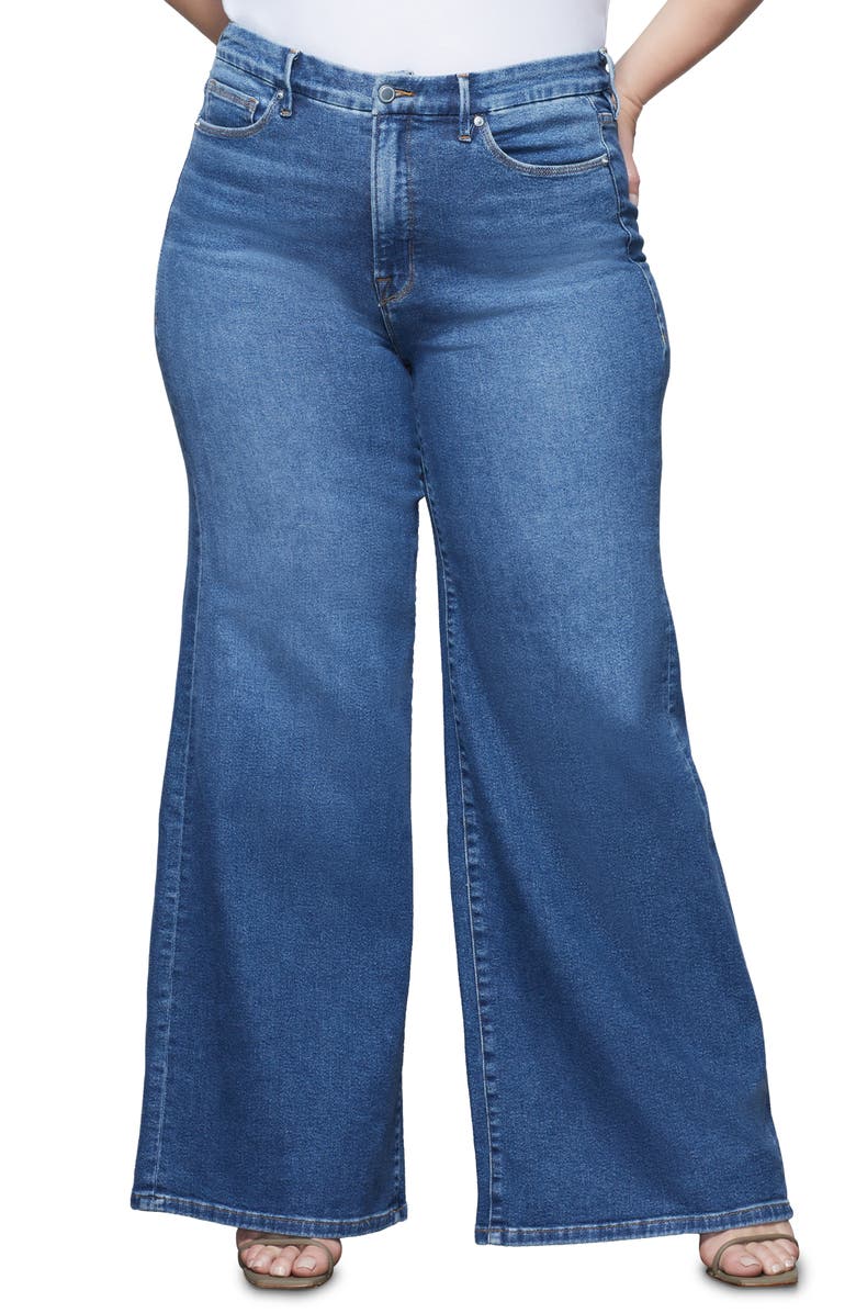 Good American Good Pallazo Wide Leg Jeans, Main, color,