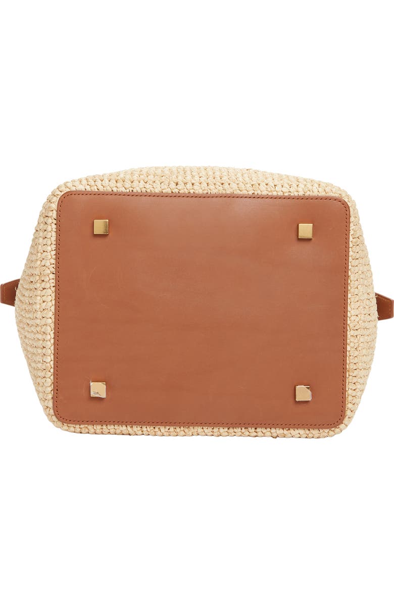 Saint Laurent Le 37 Raffia Bucket Bag, Alternate, color, Naturel/ Brick