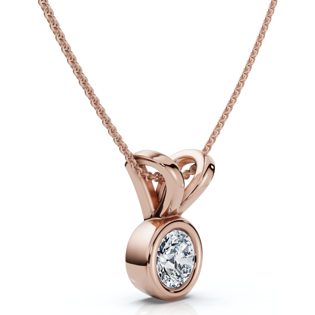 Bliss Diamond Dainty Stackable Solitaire Bezel Diamond Pendant 14k Gold Lab Grown Ef/vs In Gold