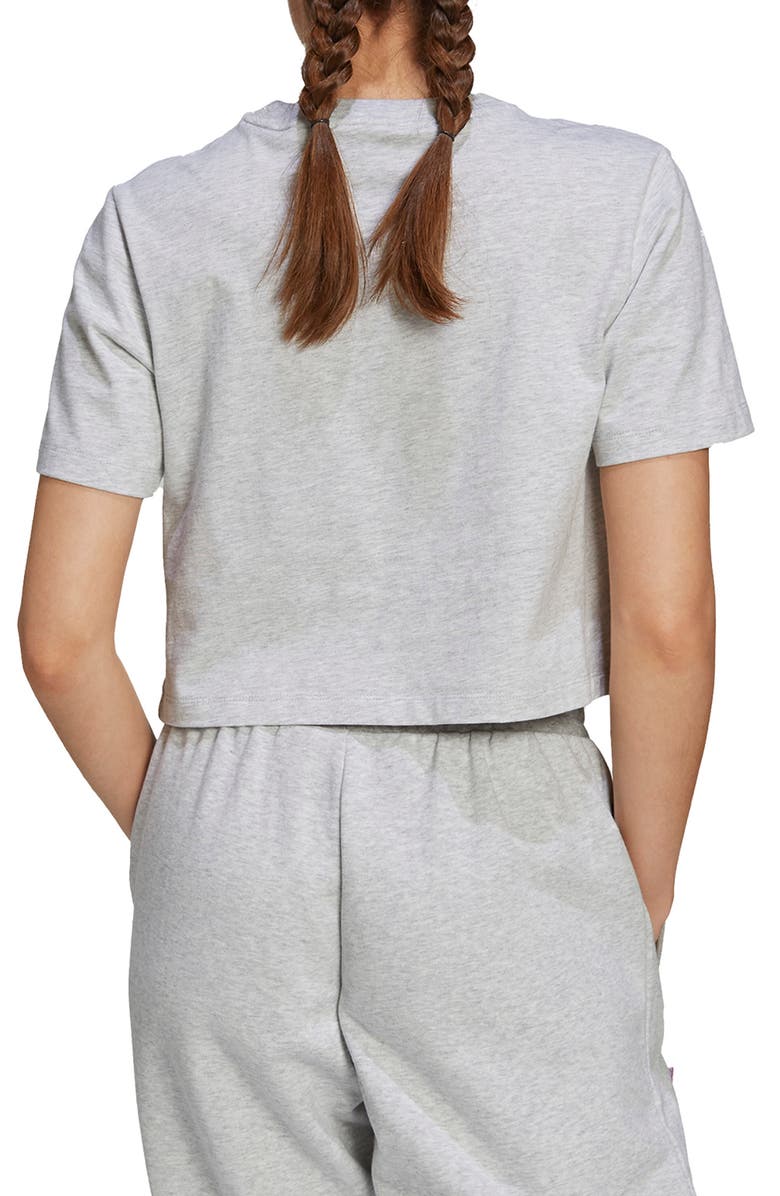 adidas Logo Play Trefoil Graphic Crop Tee, Alternate, color, 