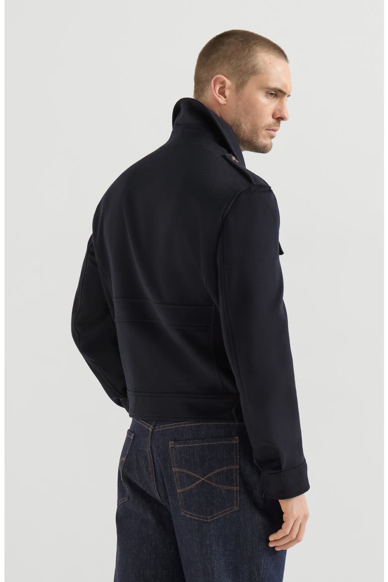 Lightweight virgin wool cloth outerwear jacket with chest pockets, Alternate, color, Navy Blue