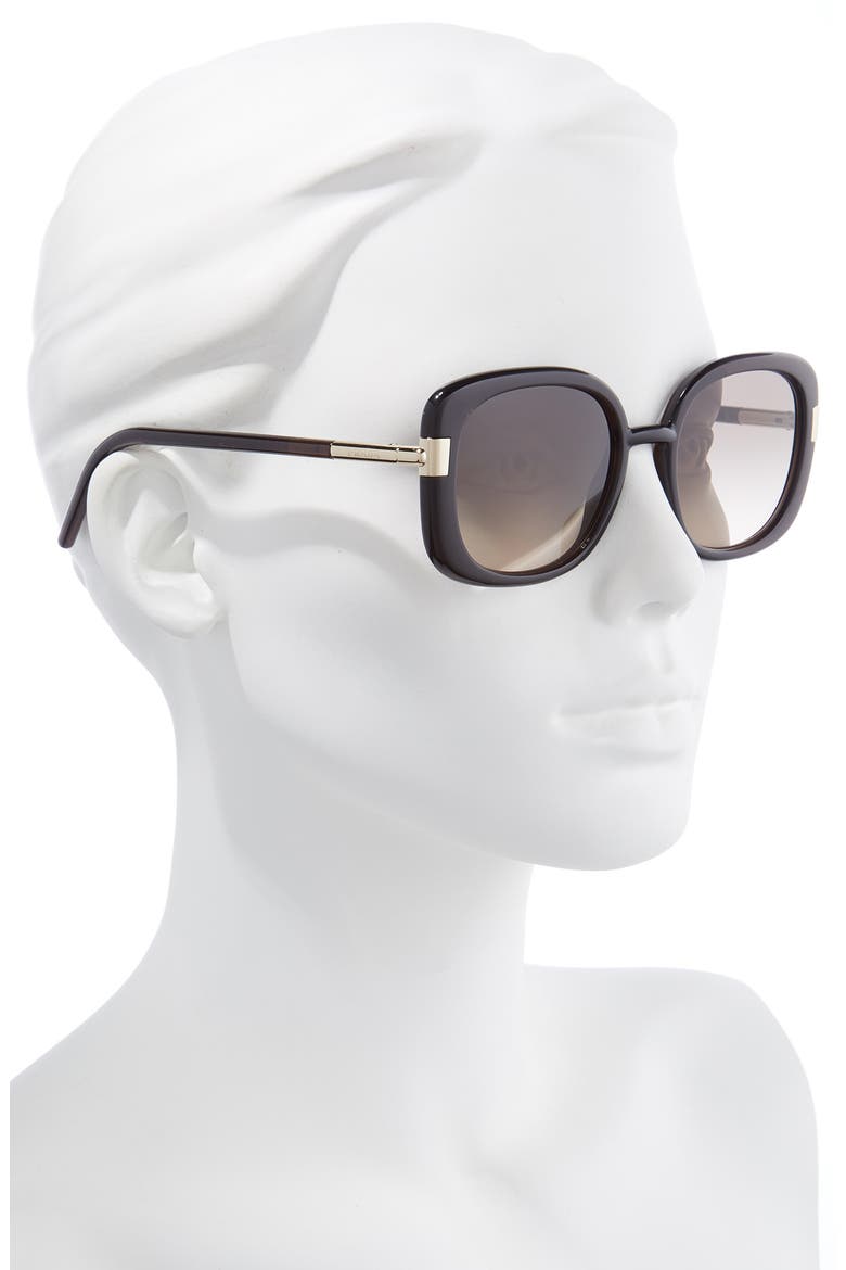 Pillow 53mm Gradient Round Sunglasses, Alternate, color, DARK BROWN CRYSTAL/ BROWN GREY