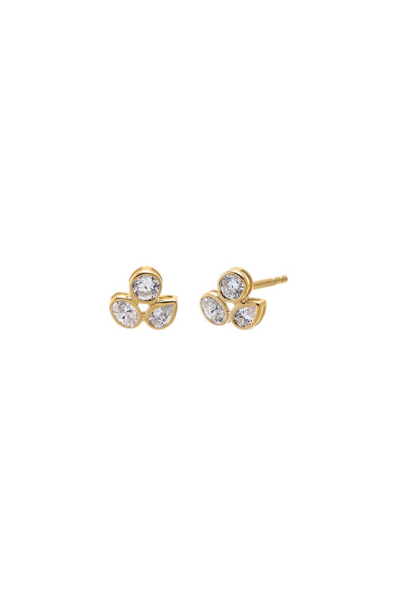Lab Grown Diamond Oval/Pear Bezel Stud Earring 14K, Main, color, 14K Gold