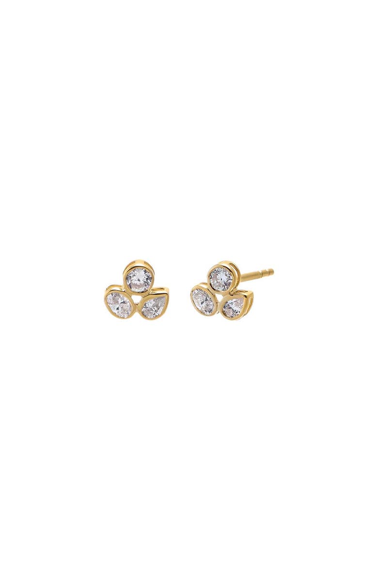BY ADINA EDEN Lab Grown Diamond Oval/Pear Bezel Stud Earring 14K, Main, color, 14K Gold