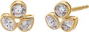 BY ADINA EDEN Lab Grown Diamond Oval/Pear Bezel Stud Earring 14K