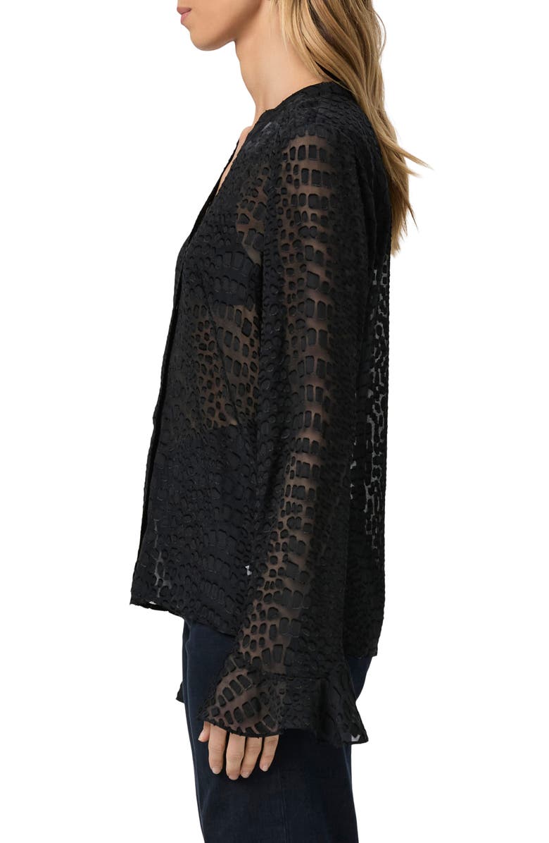 PAIGE Pepita Textured Silk Blend Button-Up Shirt, Alternate, color,