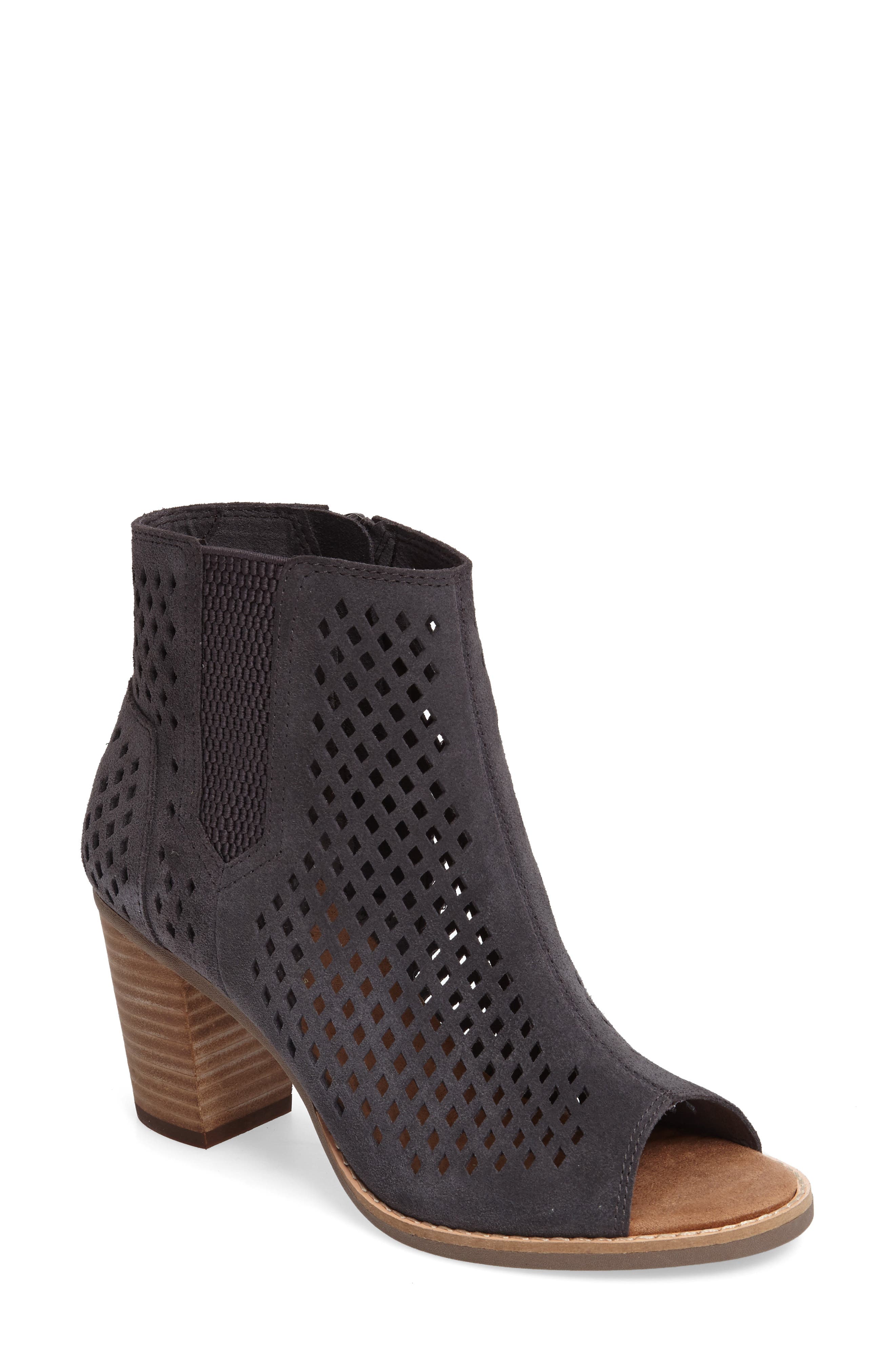 TOMS Majorca Peep Toe Bootie, Main, color, 