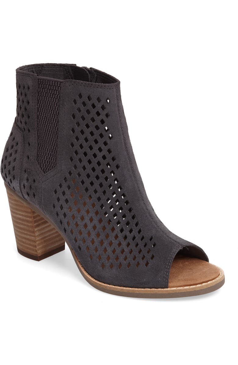 TOMS Majorca Peep Toe Bootie, Main, color,