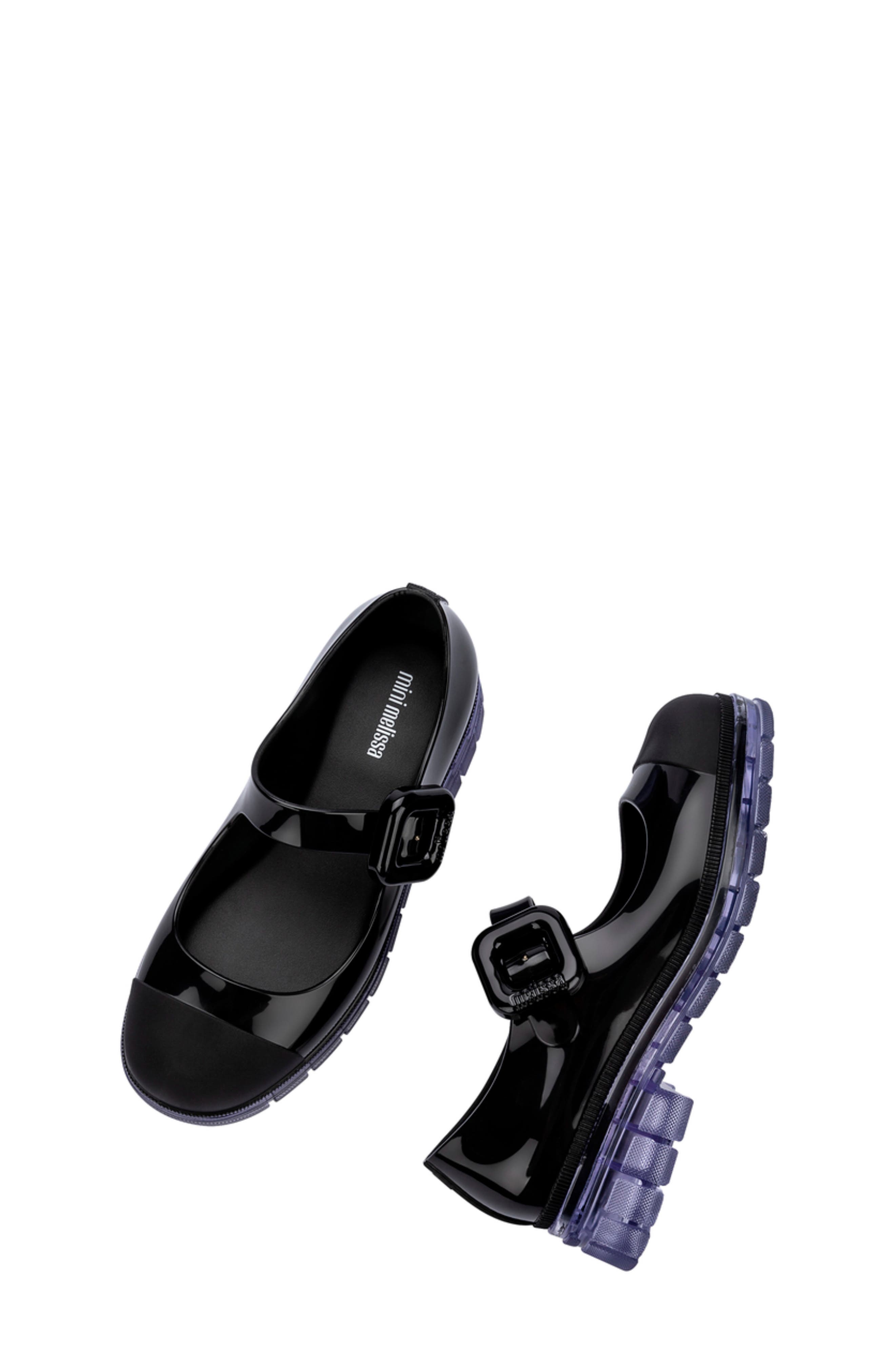Mini Melissa Kids
 June Mary Jane Flat, Alternate, color, Black/ Clear
