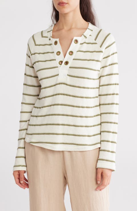 Stripe Knit Henley