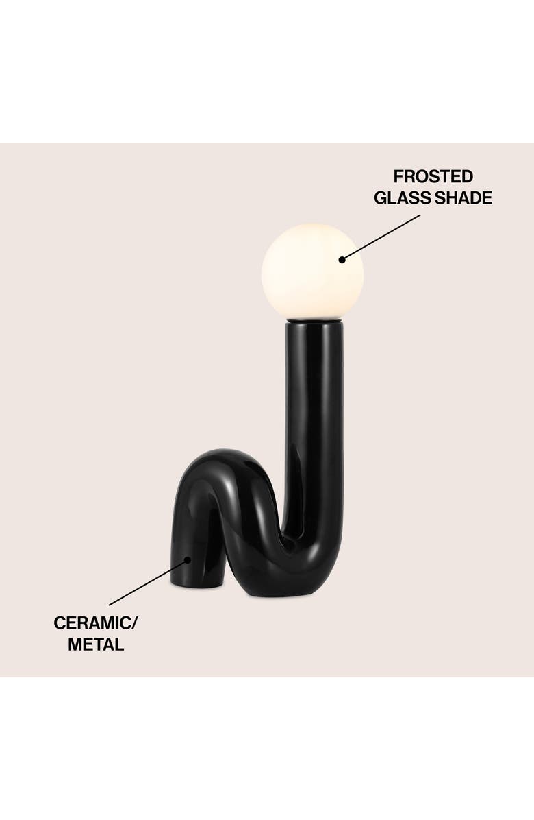 JONATHAN Y Katya 18" Scandinavian Minimalist Ceramic Spiral Tube LED Table Lamp, Alternate, color, Black