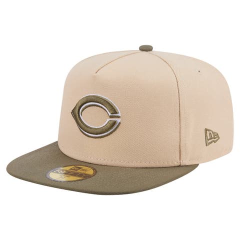 Men's New Era Light Beige/Olive Cincinnati Reds Two-Tone Color Pack A-Frame 59FIFTY Fitted Hat