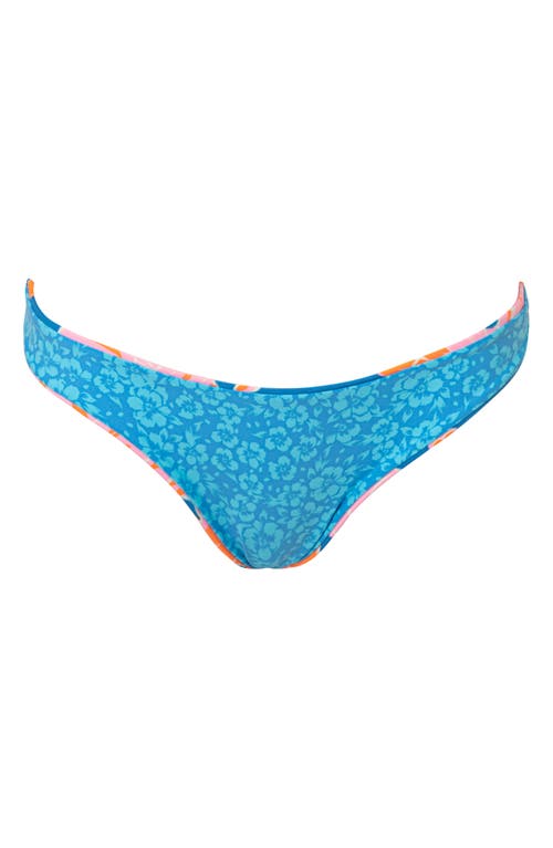 Maaji Magnolia Mirage Flirt Reversible Bikini Bottoms In Bright Blue