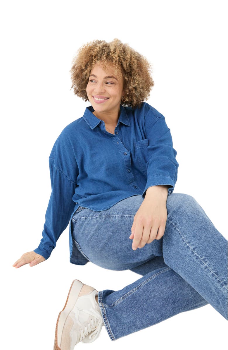 FatFace Women's Plus Size Carolin Denim Shirt, Alternate, color, 