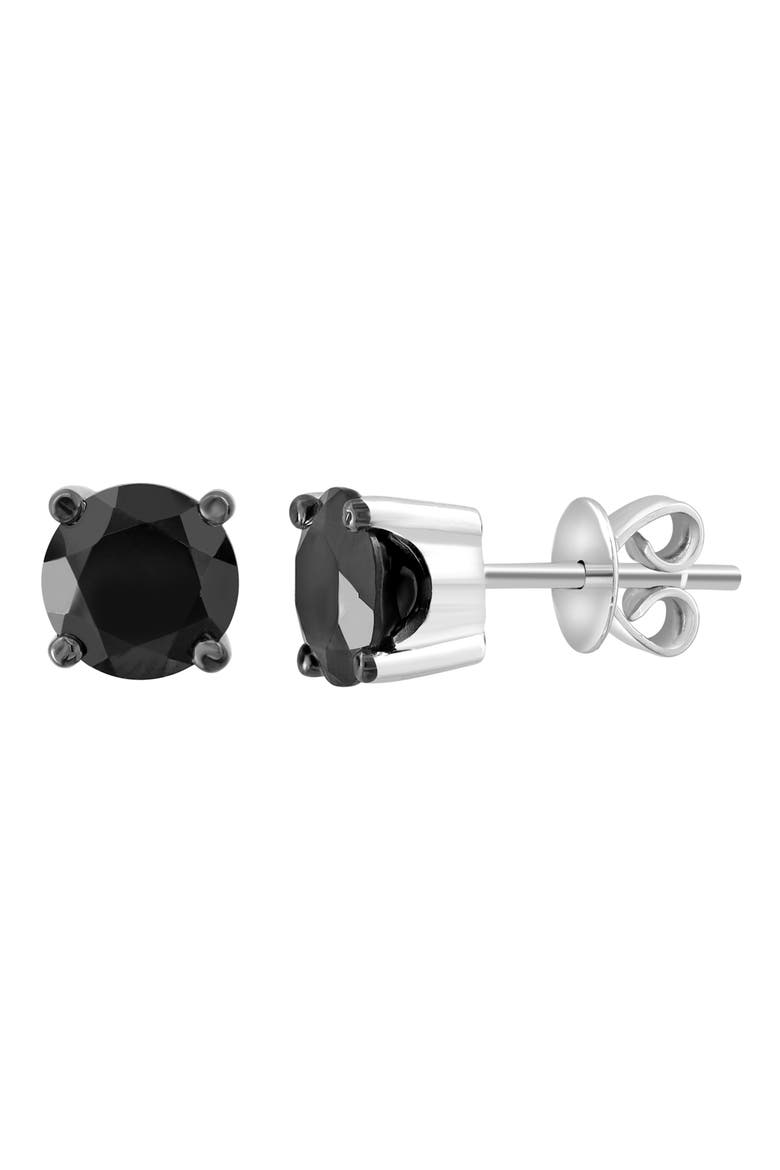 Sterling Silver Black Spinel Stud Earrings, Alternate, color, BLACK