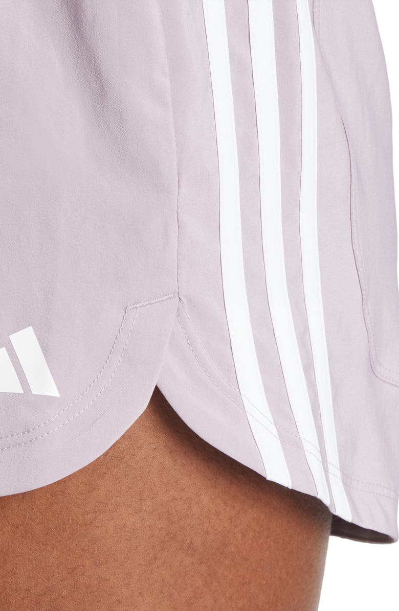 adidas Pacer High Waist Training 3-Stripes Woven Shorts, Alternate, color,