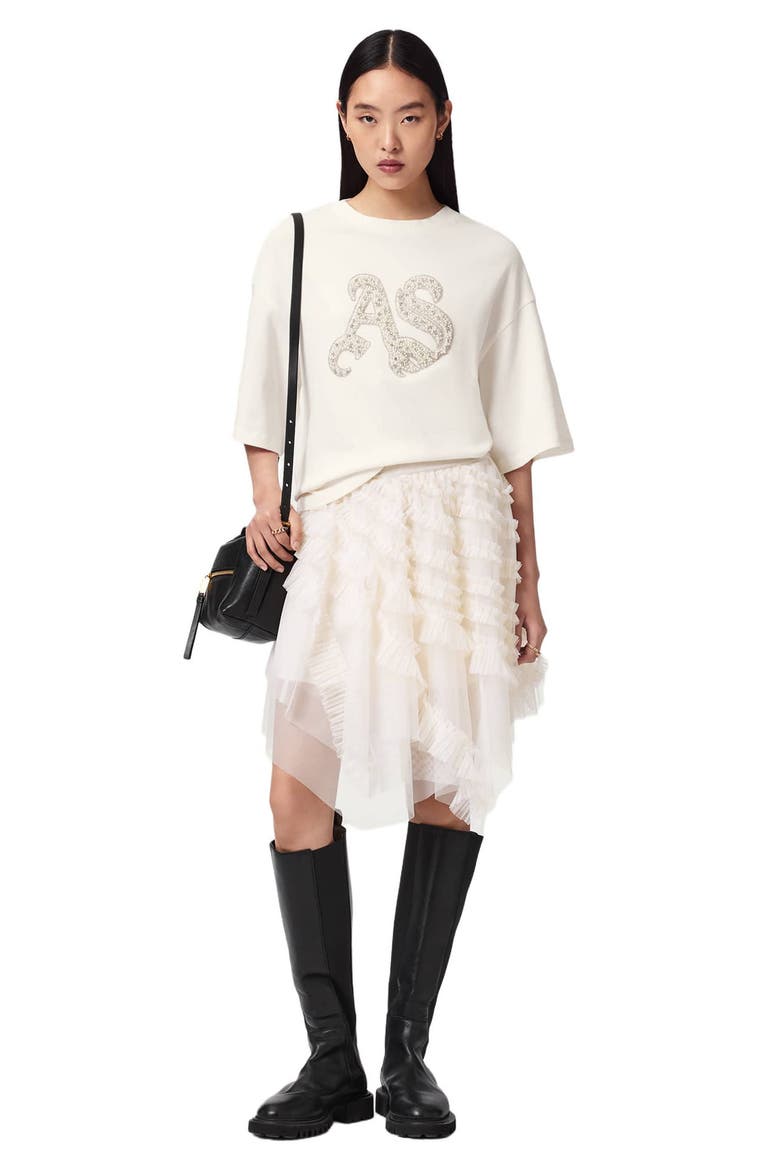Icon Amelie Oversize Rhinestone Cotton T-Shirt, Alternate, color, OPTIC WHITE