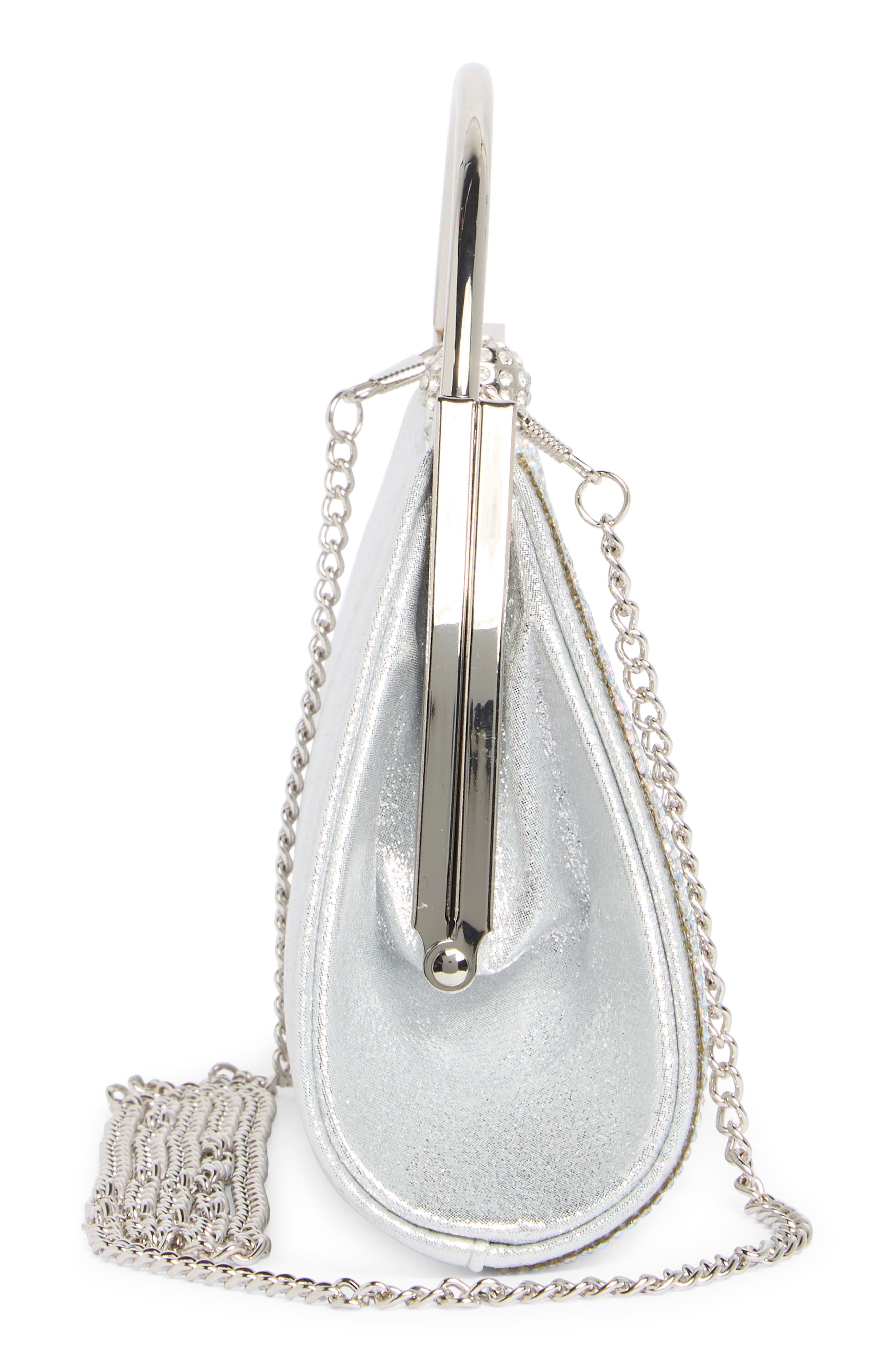 ALESSIA BIANCHI Rhinestone Top Handle Bag, Alternate, color, Platinum