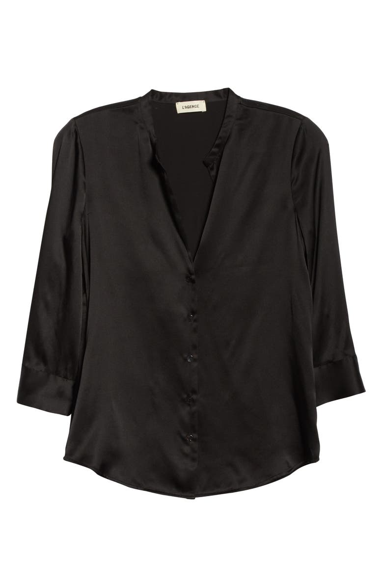 L'AGENCE Aoki Silk Shirt, Alternate, color, 