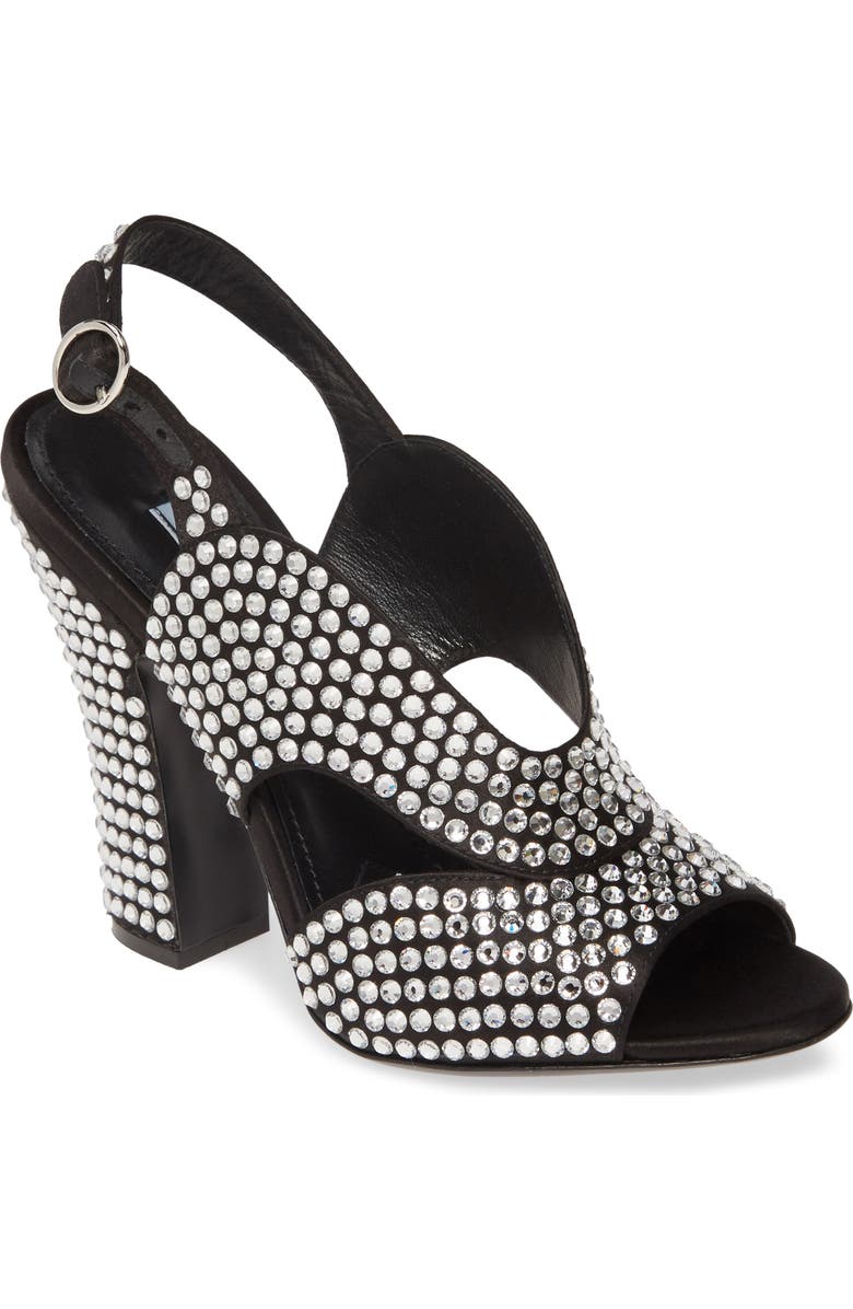 Prada Jewel Slingback Sandal, Main, color,