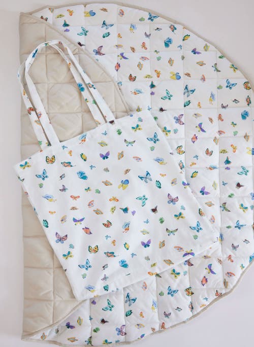 Timo & Violet Madame Butterfly Play Mat And Tote In White