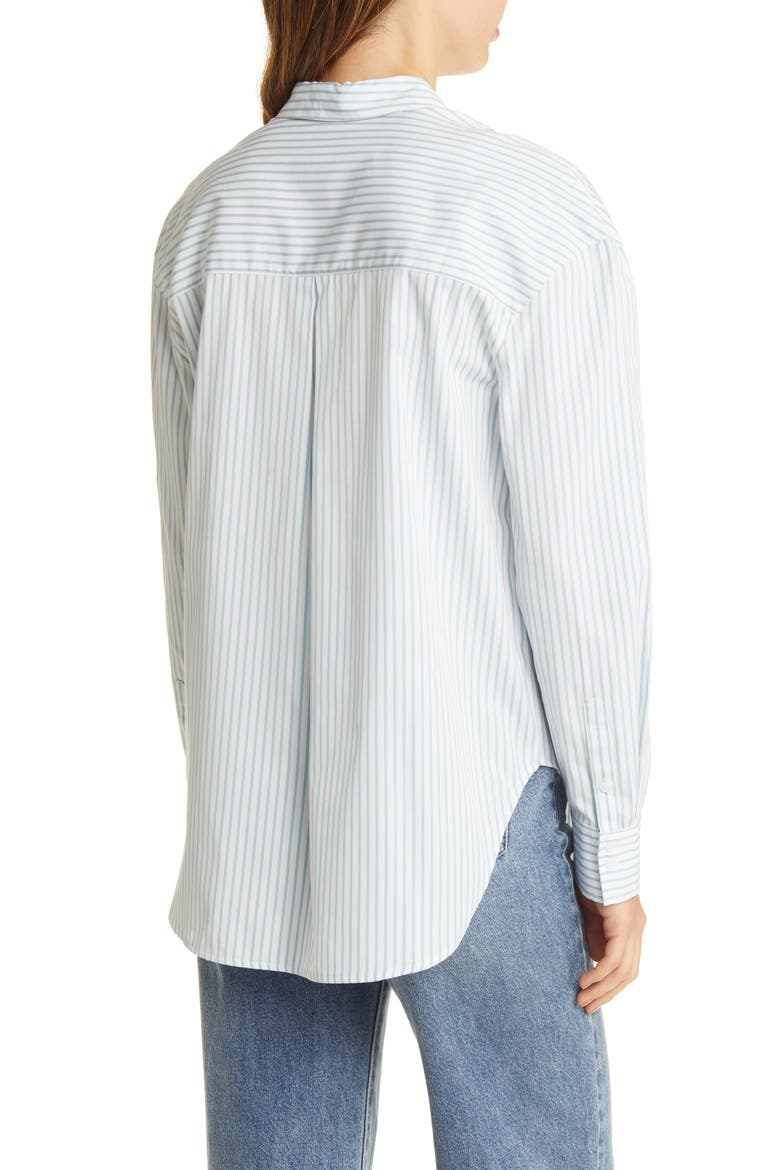 Stripe Oversize Cotton Poplin Shirt, Alternate, color, WHITE- BLUE SAMBA STRIPE