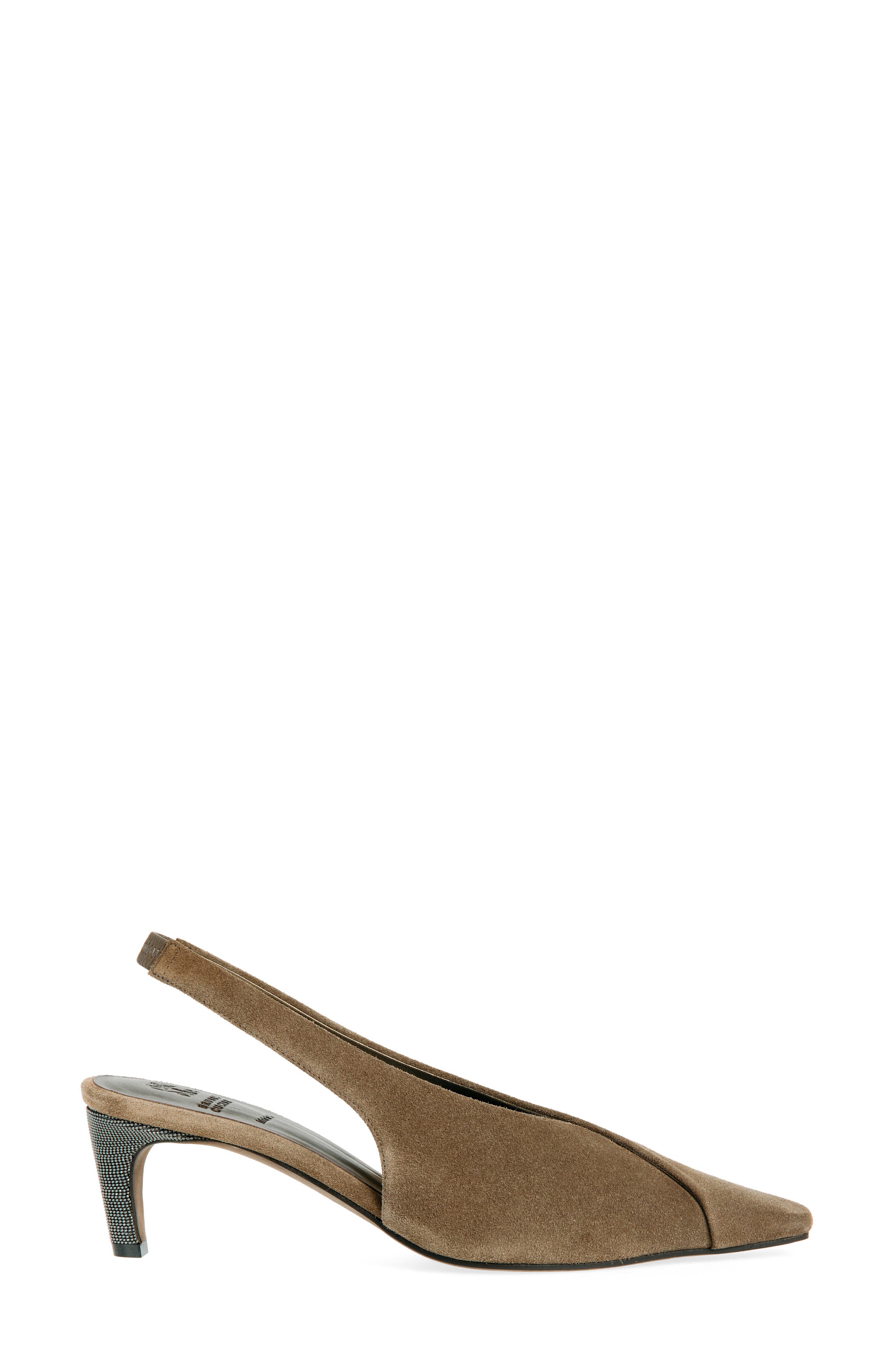 Brunello Cucinelli Wrap Slingback Pump, Alternate, color, Brown
