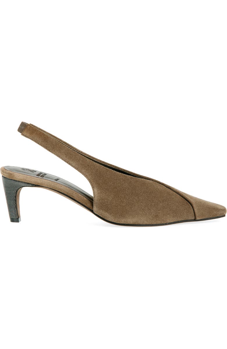 Brunello Cucinelli Wrap Slingback Pump, Alternate, color, Brown