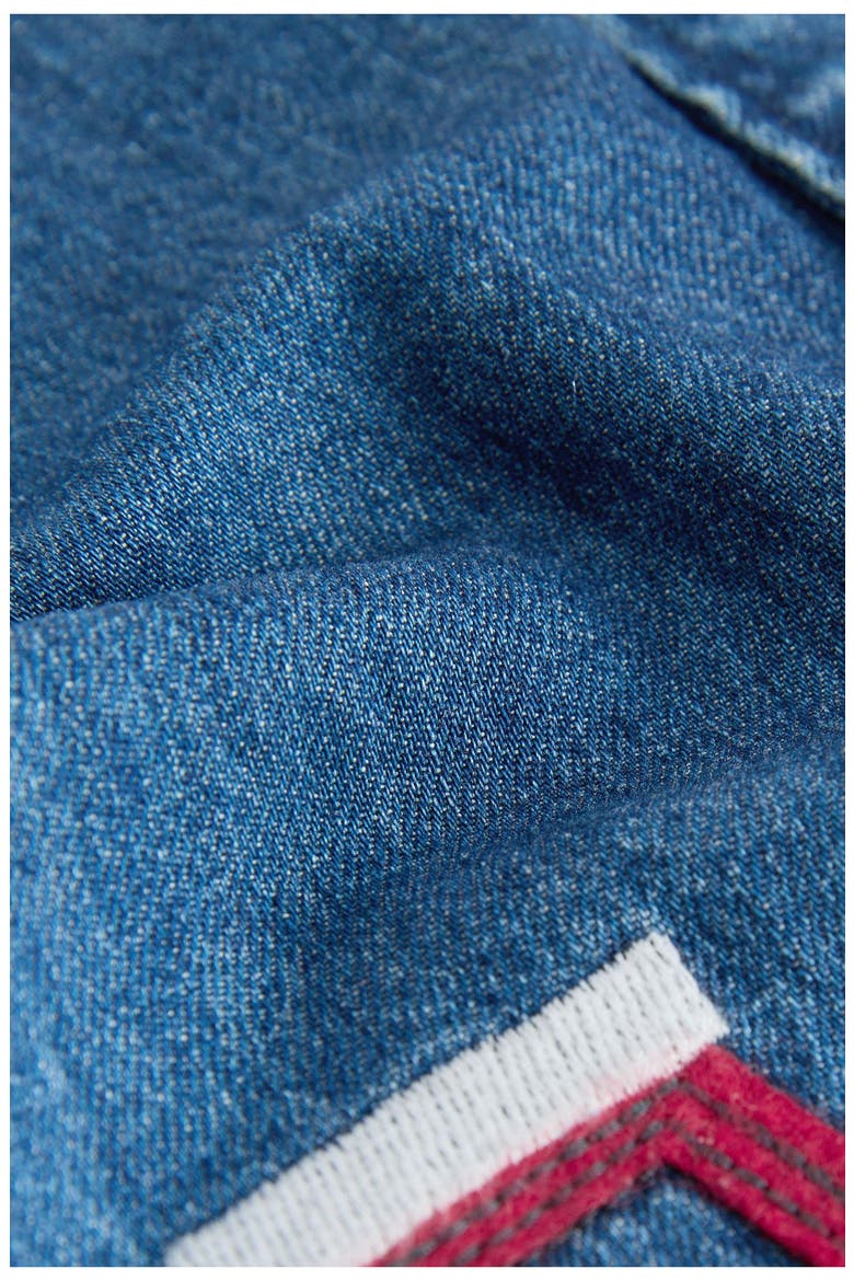 Kids' Farm Appliqué Denim Button-Up Shirt, Alternate, color, BLUE