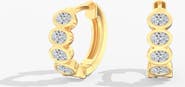 Everlee East West Oval Bezel Lab Diamond Huggie in 14K Gold