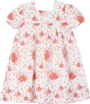 Space Grey Floral Print Woven Square Neckline and Puff Sleeves Dress