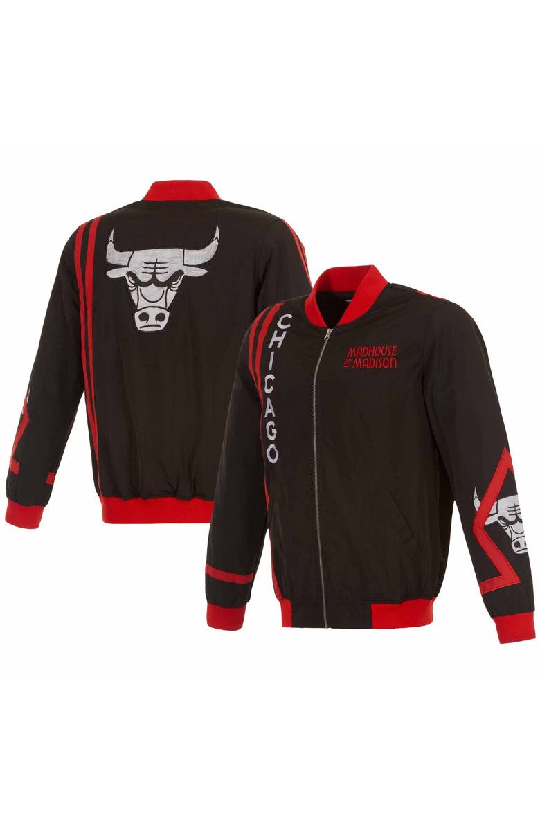 JH DESIGN Men's JH Design Black Chicago Bulls 2023/24 City Edition Full-Zip Bomber Jacket, Main, color,