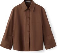 MANGO Stripe Cotton Button-Up Shirt