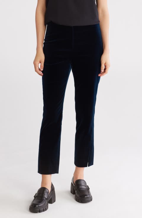 Crushed Velvet Ankle Pants