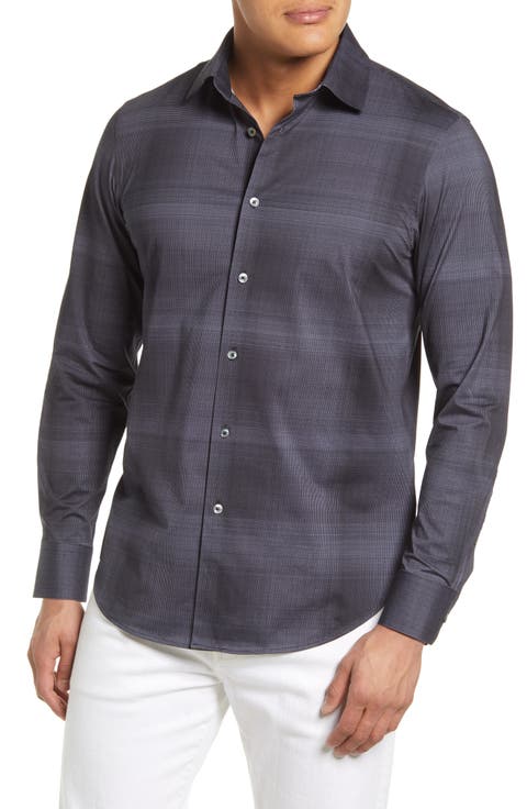 OoohCotton® Plaid Button-Up Shirt