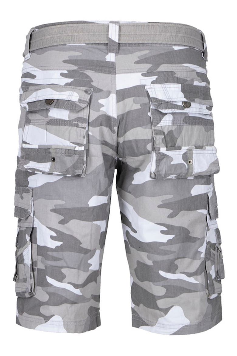 Belted Snap Detail Cargo Pants, Alternate, color, WHITE CAMO
